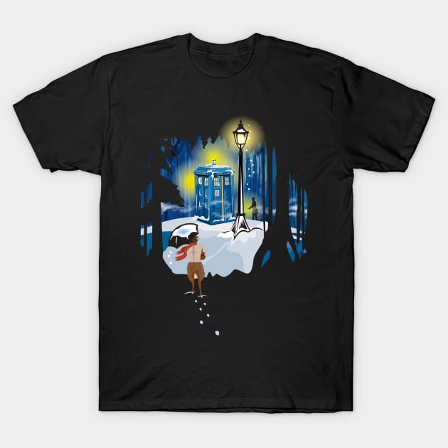 A Who Christmas in Narnia (on Black) T-Shirt by LaughingDevil